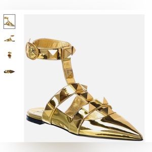 Worn 1 time ! gold Valentino Roman stud flats